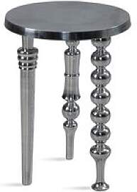 WOHNLING Beistelltisch rund Aluminium silber 44,0