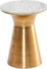 WOHNLING Beistelltisch rund Marmor weiß, marmor