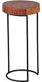 WOHNLING Beistelltisch rund Massivholz sheesham