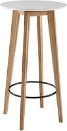 WOHNLING Bistrotisch rund MDF-Platte weiß 60,0 x