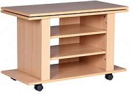 WOHNLING Bürowagen buche 4 Ebenen 75,0 x 38,0 x