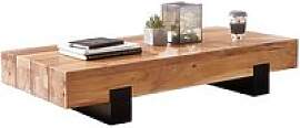 WOHNLING Couchtisch rechteckig Massivholz akazie