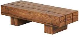 WOHNLING Couchtisch rechteckig Massivholz sheesham 