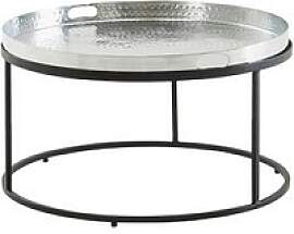 WOHNLING Couchtisch rund Aluminium silber 62,0 x