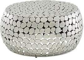 WOHNLING Couchtisch rund Aluminium silber 66,0 x