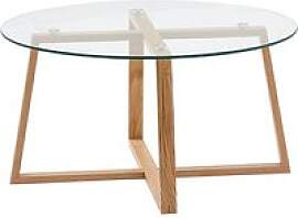 WOHNLING Couchtisch rund Glas braun 78,0 x 78,0 x