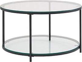 WOHNLING Couchtisch rund Glas schwarz 80,0 x 80,0
