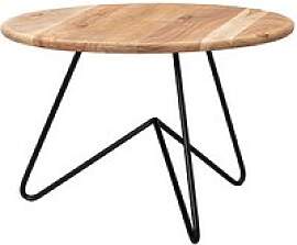 WOHNLING Couchtisch rund Massivholz akazie 60,0 x