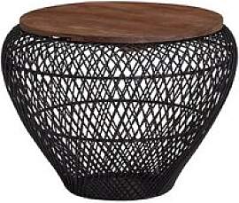 WOHNLING Couchtisch rund Massivholz schwarz 60,0 x 