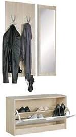 WOHNLING Garderoben-Set WL5.165 eiche Holz 4 Haken 