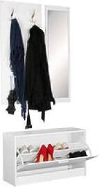 WOHNLING Garderoben-Set WL5.166 weiß Holz 4 Haken 