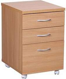 WOHNLING Rollcontainer buche 3 Auszüge 40,0 x