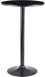 WOHNLING Stehtisch rund MDF-Platte schwarz 60,0 x
