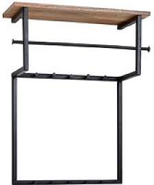 WOHNLING Wandgarderobe WL6.452 braun Holz 10 Haken 