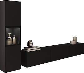 Wohnwand Berlin Schwarz ca. 210x130x32,5cm