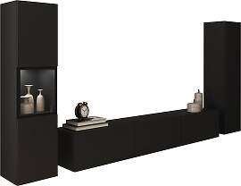 Wohnwand Berlin Schwarz ca. 240x130x31cm