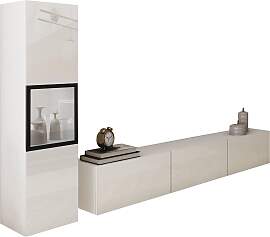 Wohnwand Berlin Weiß/Hochglanz