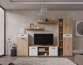 Wohnwand FORTE "Pablo", grau (artisan