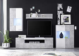 Wohnwand HBZ "Vulcan inkl. LED-Beleuchtung