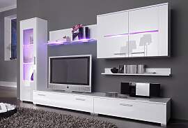 Wohnwand HÖLTKEMEYER "Flame", weiß,