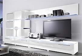 Wohnwand HÖLTKEMEYER "Line", weiß,