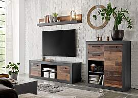 Wohnwand HOME AFFAIRE "BROOKLYN", grau