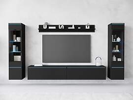 Wohnwand HOME AFFAIRE "VERA II", schwarz 