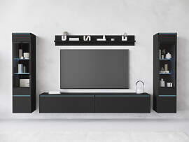 Wohnwand HOME AFFAIRE "VERA II", schwarz 