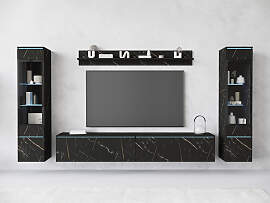 Wohnwand HOME AFFAIRE "VERA II", schwarz 