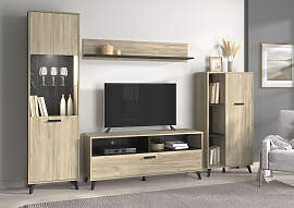 Wohnwand INOSIGN "Umbria", schwarz (grau 