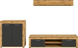 Wohnwand Jam Anthrazit/Eiche Wotan