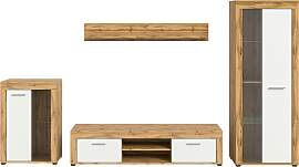 Wohnwand Jam Eiche Wotan/Weiß Melamin
