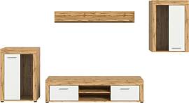 Wohnwand Jam Eiche Wotan/Weiß Melamin