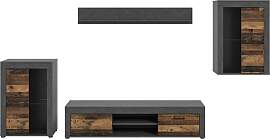 Wohnwand Jam Grau/Naturfarben