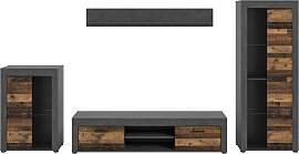 Wohnwand Jam Grau/Naturfarben