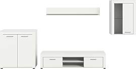 Wohnwand Jam Weiß/Weiß Melamin