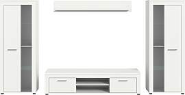 Wohnwand Jam Weiß/Weiß Melamin