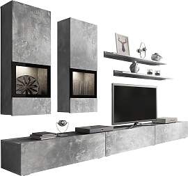 Wohnwand OTTO HOME "Baros", grau (beton, 