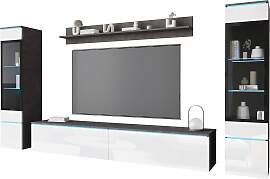 Wohnwand Vera 4-tlg. ca. 240x130 cm Anthrazit/Weiß