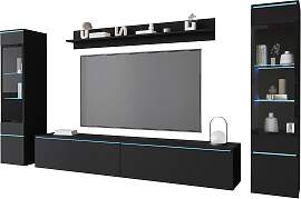 Wohnwand Vera 4-tlg. ca. 240x130 cm Schwarz