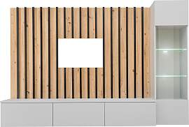 Wohnwand Verti Hellgrau/Eiche Artisan