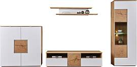 Wohnwand VOGL MÖBELFABRIK, weiß (wildeiche,