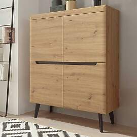 Wohnzimmer Highboard in Wildeichefarben Skandi