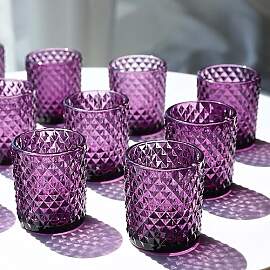 Woho 12 x Violette Votivkerzenhalter,