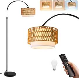 Woiledlt Bogenlampe Wohnzimmer Stehlampe Boho: