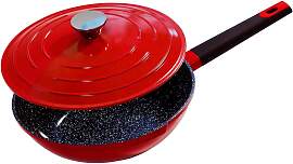 Wok KING "Shine Red", rot, Ø:28cm,