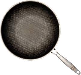 Wok mit Wabenstruktur, Edelstahl, 28 cm