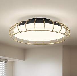 WOKNOS LED Deckenlampe in Schwarz und Gold, Metel