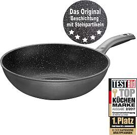 Wok STONELINE, grau (anthrazit), H:9,5cm Ø:30cm,