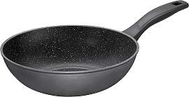 Wok STONELINE, grau (anthrazit), H:9,5cm Ø:30cm,